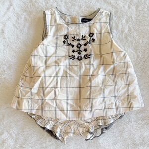 2016 Baby GAP Plaid Set with Floral Embroidery - 6/12 Months - Easter